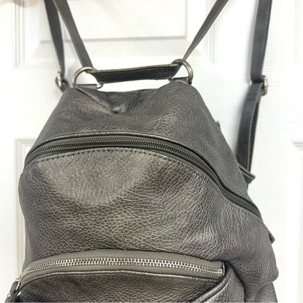 MAC+JAC Silver bowl Medium Backpack preppy academic - Picture 2 of 11